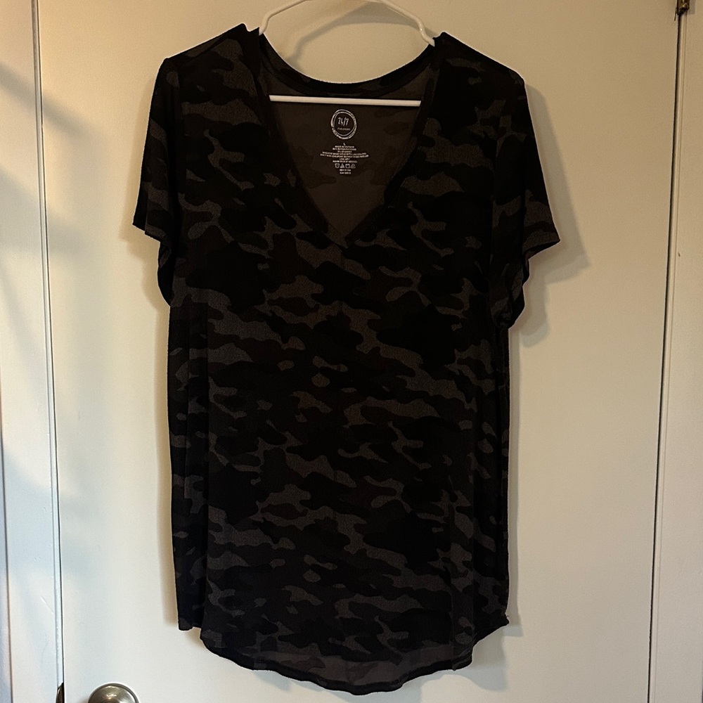 Maurices Camo V-Neck Women's Top